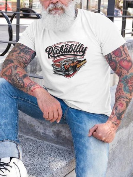 

Crew Neck Cotton-Blend T-shirt, White, T-Shirts