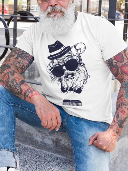 

Cotton-Blend Crew Neck T-shirt, White, T-Shirts