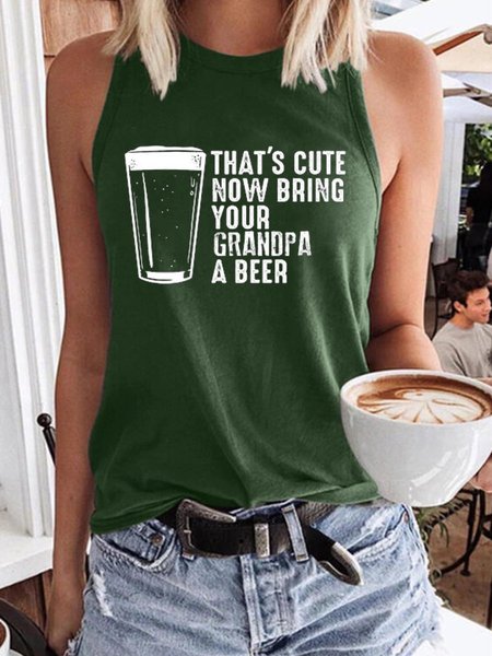 

Now, Bring You Grandpa A Beer Women's Sleeveless Shirt, Dark green, Tank Tops