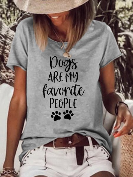 

Dogs Are My Favourite People Women's T-Shirt, Grey, T-shirts