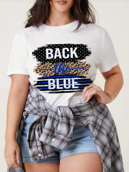 

Back the blue Women Plus Tshirt, White, T-shirts