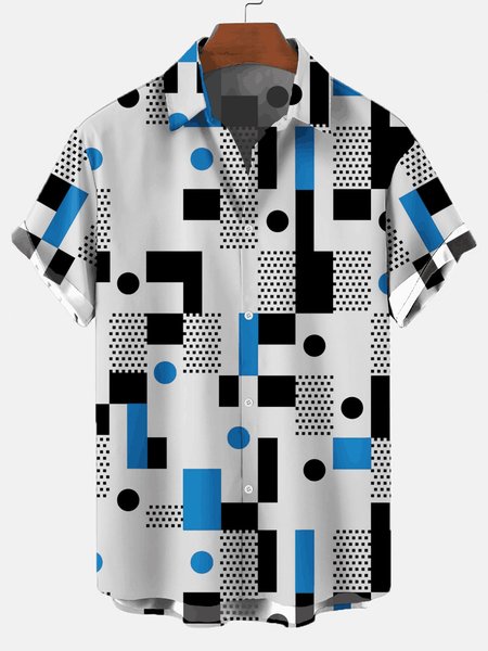 

Shirt Collar Holiday Polka Dots Shirts & Tops, Blue, Shirts ＆ Blouse