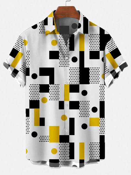 

Casual Printed Polka Dots Shirts & Tops, Yellow, Men's shirts