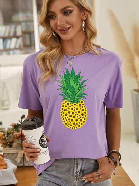 

Pineapple And Sunflower Women's T-Shirt, Purple, T-shirts