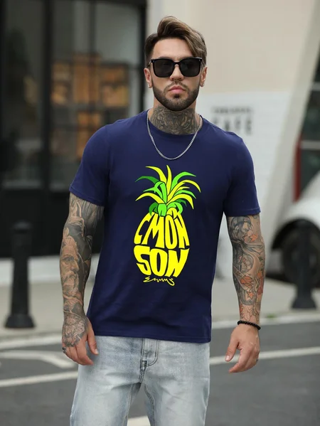 

Psych Shawn Spencer and Burton Guster Inspired - C'mon Son Pineapple T-Shirt, Deep blue, T-shirts