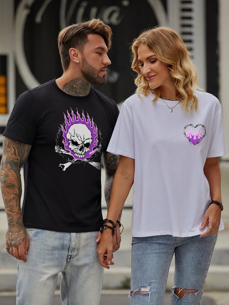 

Flaming Skull Men T-Shirt, Black, T-shirts