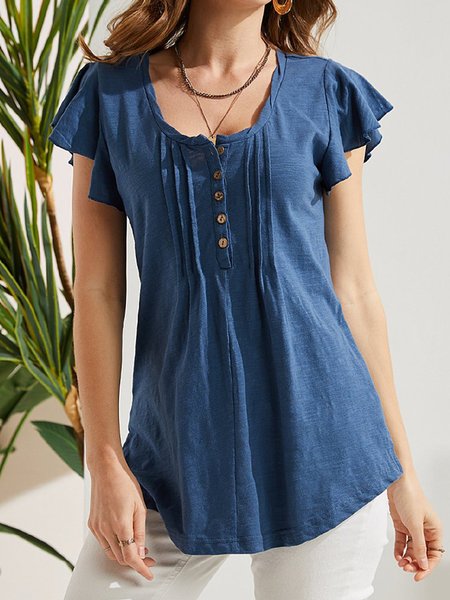 

Solid Casual Shirts & Blouses, Blue, Shirts & Blouses