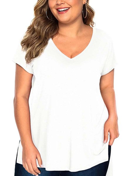 

short sleeve shift casual shirts & tops, White, T-Shirts