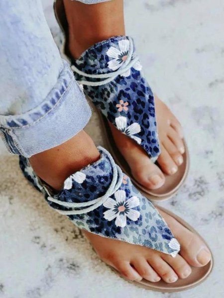 

Casuale Scarpe Piatte Sandali, Blu, Sandals