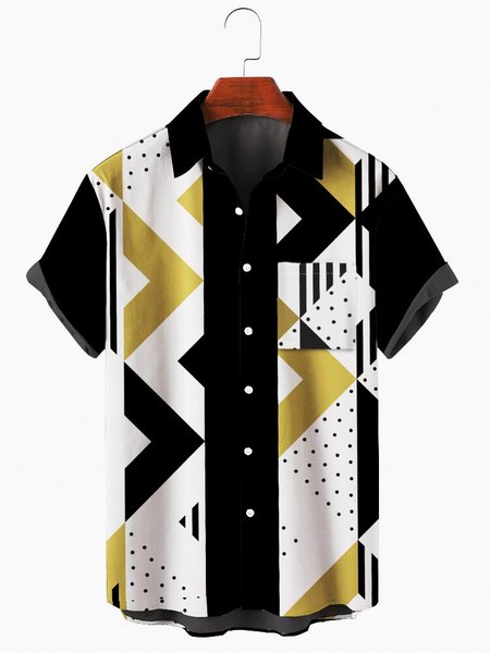 

Shirt Collar Casual Shirts & Tops, Black, Men's Floral shirt