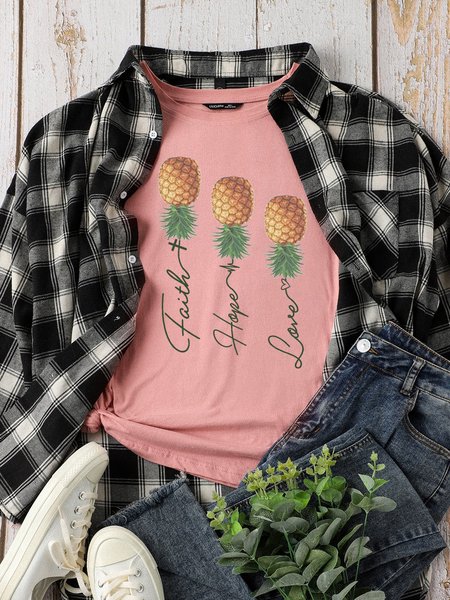 

Faith Hope Love Funny Pineapple Women's T-Shirt, Brick red, T-shirts