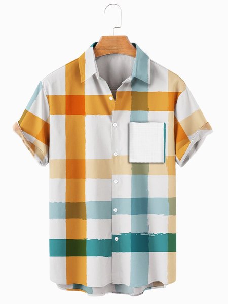 

Shirt Collar Casual Shirts & Tops, As picture, Men's Floral shirt