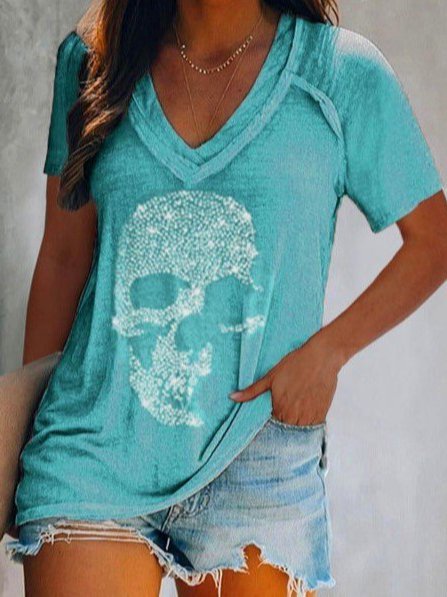 

Cotton-Blend Short Sleeve Casual Shirts & Tops, Green, Tees & T-shirts