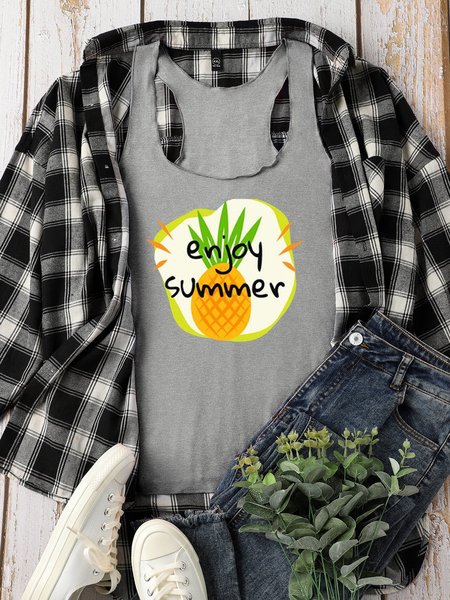 

Enjoy Summer Women's Sleeveless Shirt, Grey, Tank Tops
