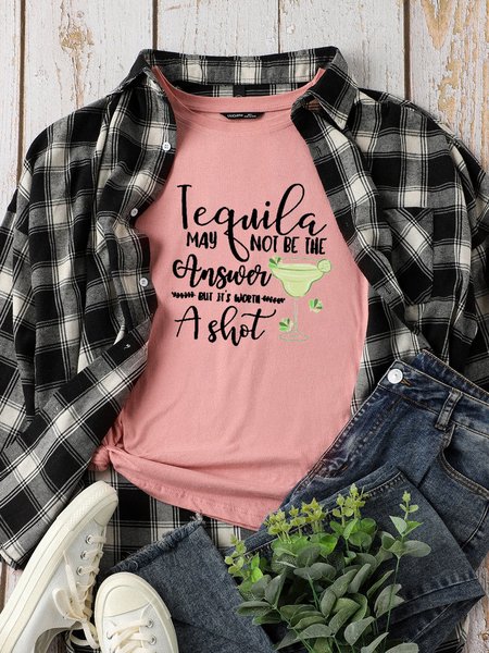 

Tequila May Not Be The Answer but It's Worth A Shot Women's T-Shirt, Brick red, T-shirts
