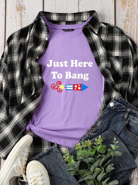 

Just Here to Bang 4th of July Fireworks Women's T-shirt, Purple, T-shirts