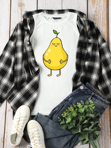 

Funny Pear Women's Sleeveless Shirt, White, Tank Tops