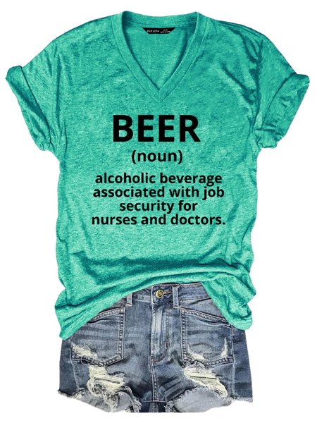 

Beer (noun) Alcoholic Beverage Women's T-Shirt, Grass green, T-shirts