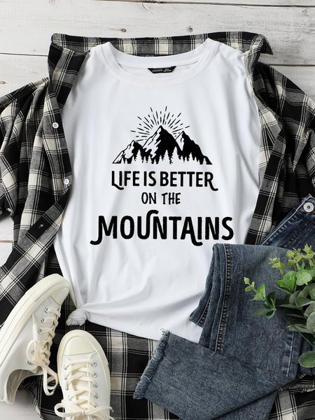 Life Is Better On The Mountains Women Tshirt, White, Tank Tops