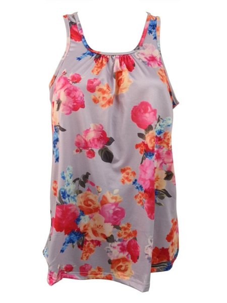 

a-line floral casual shirts & tops, Purple, Tanks & Camis