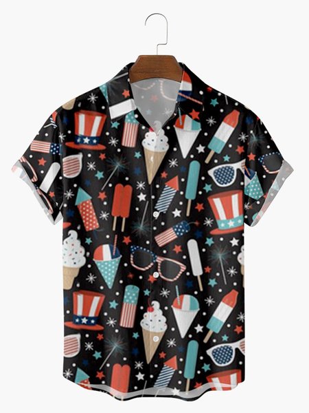 

Shirt Collar Shirts & Tops, Black, Men's Floral shirt