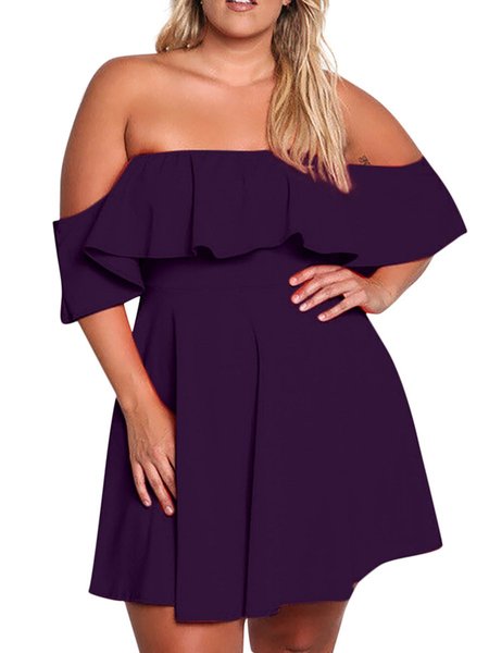 

Off Shoulder Evening A-Line Dresses, Purple, Casual Dresses
