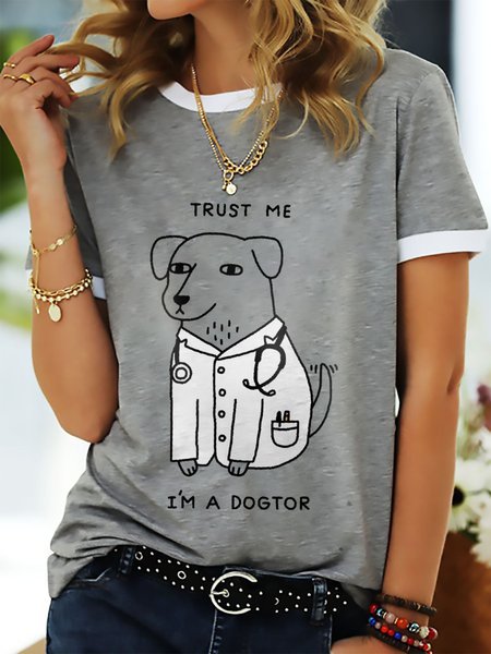 

Dogtor Classic Graphic Tee, Gray, T-shirts
