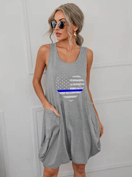 

Amrica flag Dresses, Light gray, Casual Dress