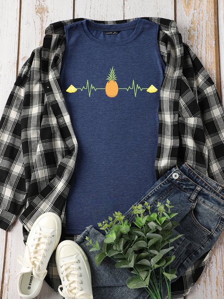 

Funny Pineapple Women‘s Sleeveless T-Shirt, Blue, T-shirts