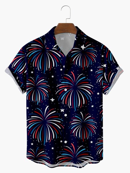 

Shirt Collar Casual Shirts & Tops, Black, Men's Floral shirt
