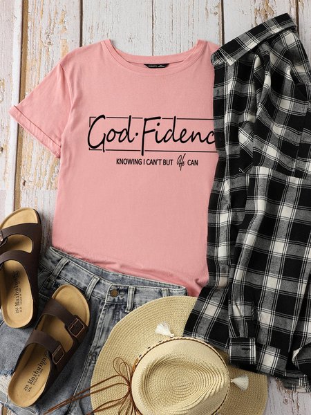 

God Fidence Knowing I Can't But He Can Women T-shirt, Brick red, T-shirts