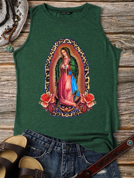 

Our Lady of Guadalupe Casual Vests, Dark green, Tank Tops