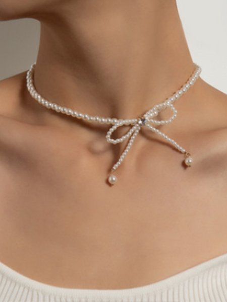 

Alloy Necklace, Silver, Necklaces