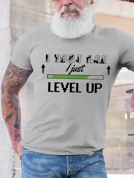 

I Don't Age I Just Level Up Graphic Tee, Light gray, T-shirts
