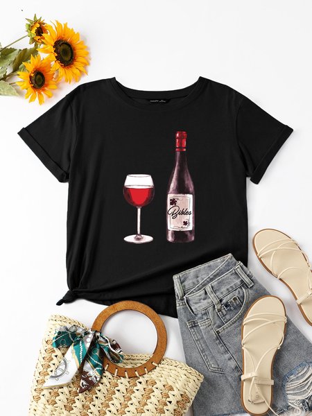 

Wine Bibles Women T-Shirt, Black, Tops