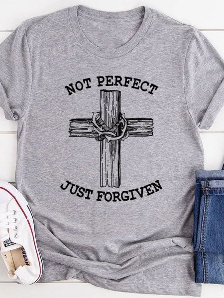 

Crew Neck Cotton-Blend Short Sleeve Shirts & Tops, Gray, T-shirts