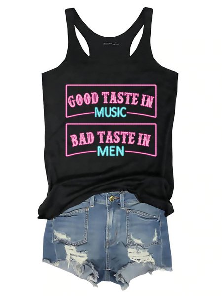 

Good Taste In Music Bad Taste In Men Tank Top, Black, Tank Tops