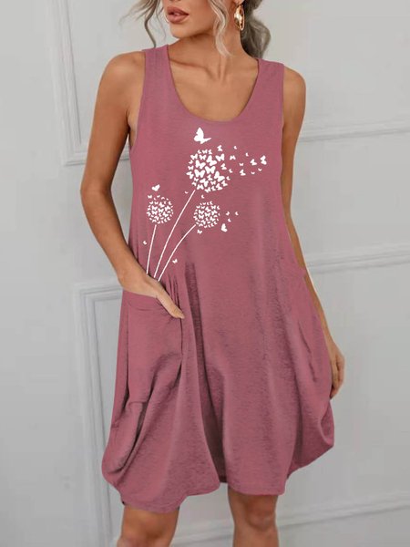 

Dandelion And ButterflyCrew Neck Short Sleeve Knitting Dress, Wine red, Casual Dress