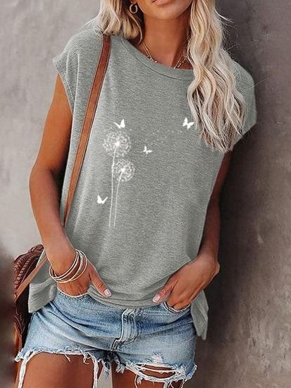 

Short Sleeve Casual Crew Neck Shirts & Tops, Gray, T-Shirts