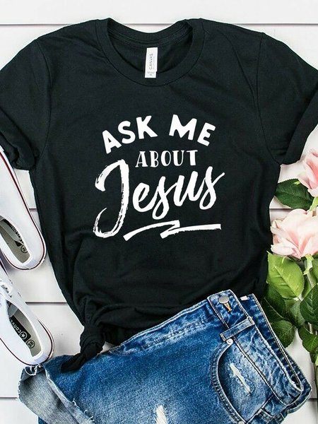 Short Sleeve Crew Neck Shirts & Tops, Black, T-shirts