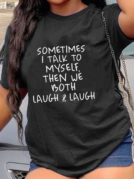 

Sometimes I Talk to Myself Women Plus Tee, Black, Plus Size T-shirts