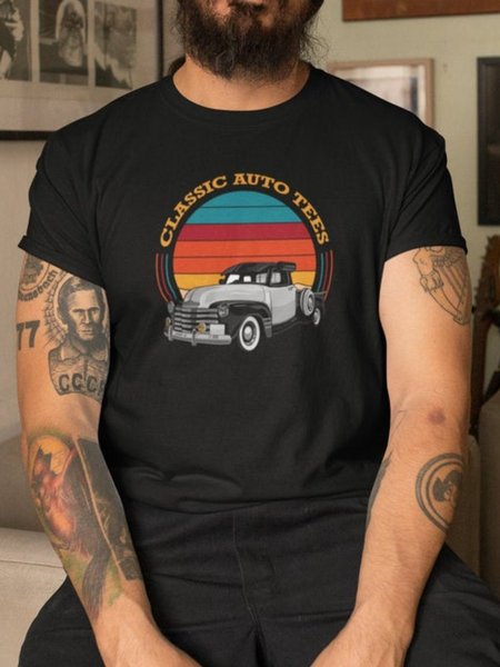 

Cotton-Blend Casual T-shirt, Black, T-Shirts