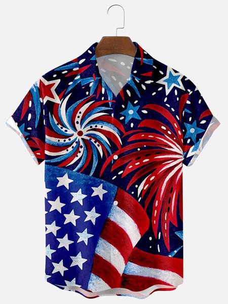 

Shirt Collar Casual Shirts & Tops, Red, Men's Floral shirt