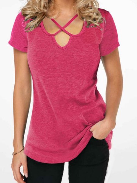 

Short Sleeve Casual Shirts & Tops, Red, Blouses & Shirts