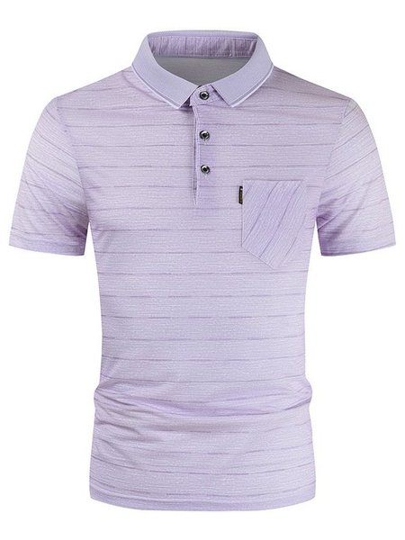 

Mens Business Casual Striped Printed Tops Turndown Collar Short Sleeve Cotton Golf Polo Shirt, Pink, Men's t-shirts