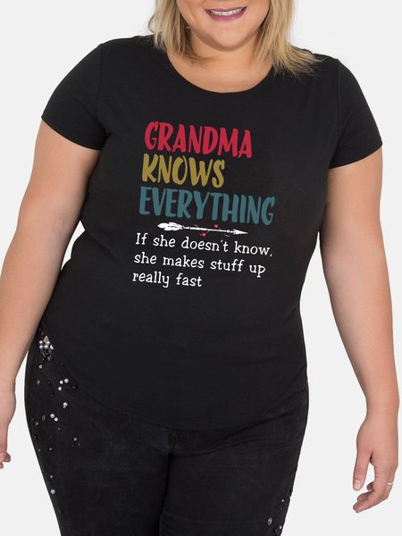 

Grandma Knows Everything Women's Plus Size T-Shirt, Black, Plus Size T-shirts