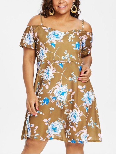 

Holiday Short Sleeve A-line Floral Dresses, Yellow, Floral Dresses