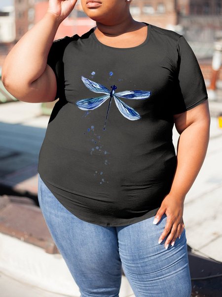 

Dragonfly Women Plus Tshirt, Black, Plus Size T-shirts