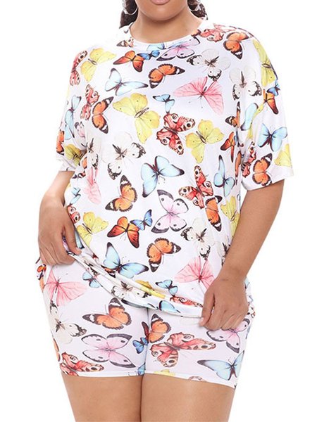 

Short Sleeve Casual Sleepwear & Loungewear, White, Loungewear & Sleepwear