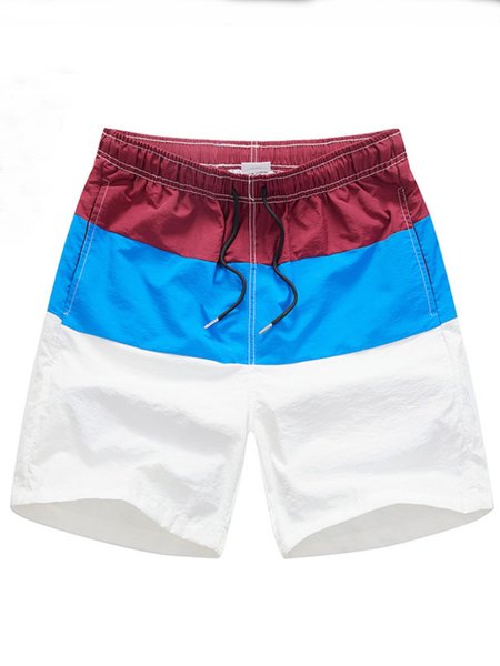 

Casual Solid Pants Sweatpants, Red blue, Shorts